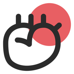 Icono de trazo de color de órgano del corazón Diseño PNG