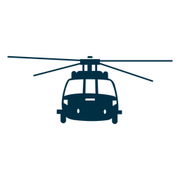 Silueta de vista frontal de helicóptero Diseño PNG