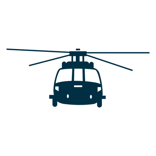 Hubschrauber Vorderansicht Silhouette PNG-Design