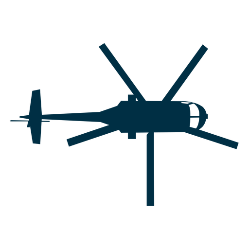 Helicopter top view silhouette PNG Design