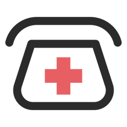 Ícone de traço colorido de telefone de hospital Desenho PNG