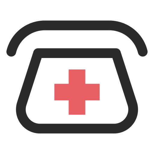 Icono de trazo de color de teléfono de hospital Diseño PNG