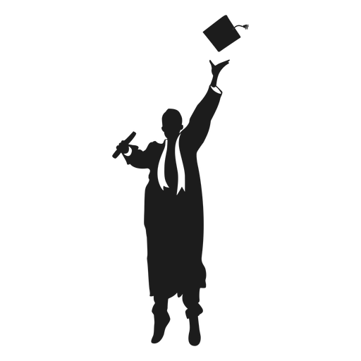 Download Jumping graduate throwing hat silhouette - Transparent PNG & SVG vector file