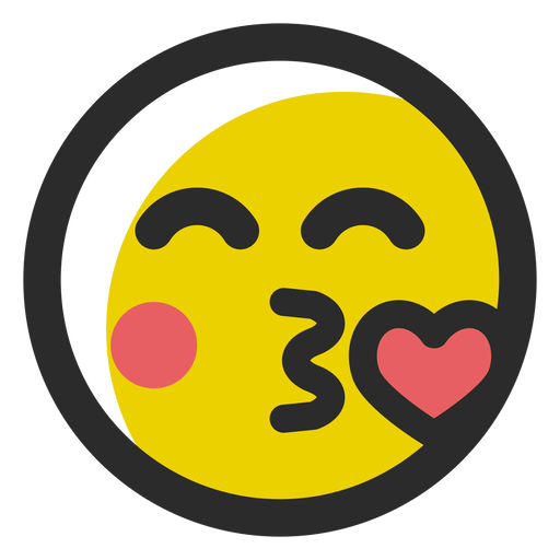 Beso Corazon Emoticon De Trazo De Color Descargar Png Svg Transparente