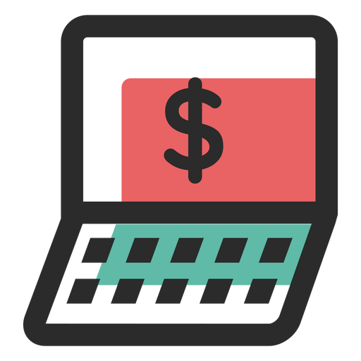 Laptop online banking icon - Transparent PNG & SVG vector file