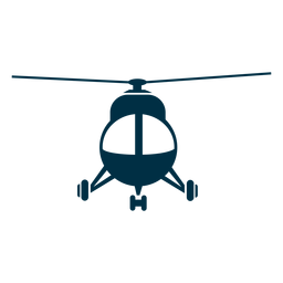 Silhueta de vista frontal de helicóptero leve Silhueta de vista frontal de helicóptero leve