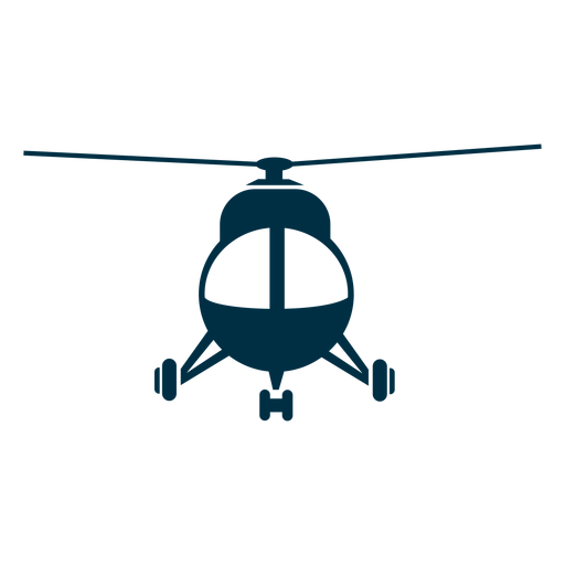 Light helicopter front view silhouette