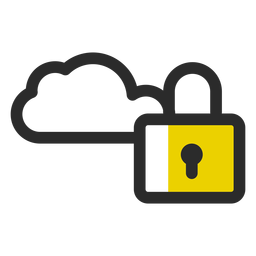Icono de trazo de color de nube bloqueada Diseño PNG