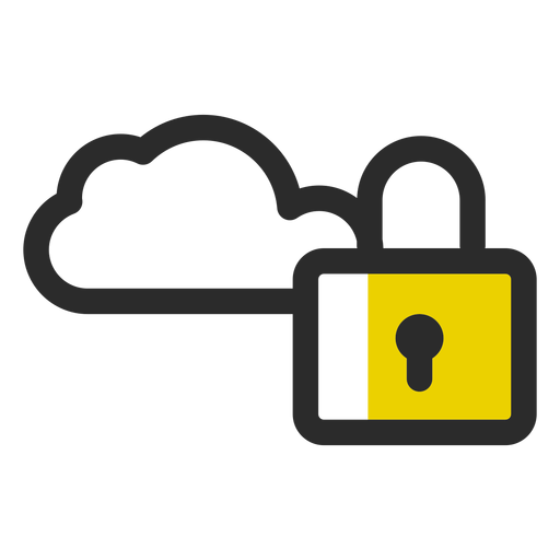 Locked cloud colored stroke icon