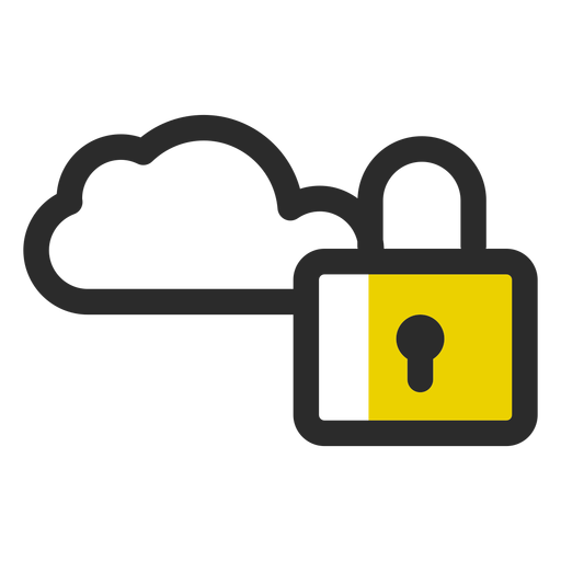 Locked cloud colored stroke icon PNG Design