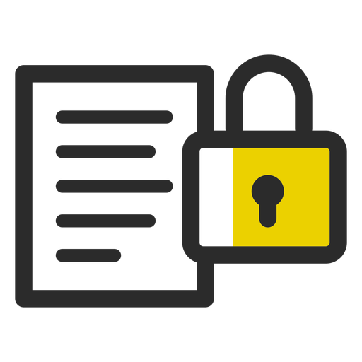 Locked file colored stroke icon PNG Design