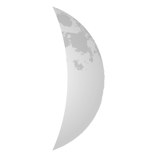Lunar crescent realistic icon
