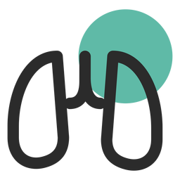 Lungenorgan farbiges Strichsymbol PNG-Design