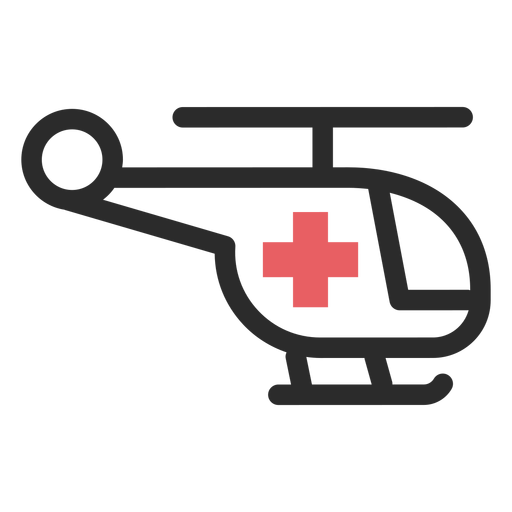 Medizinisches Hubschrauber farbiges Strichsymbol PNG-Design