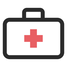 Icono de trazo de color de maleta médica Transparent PNG