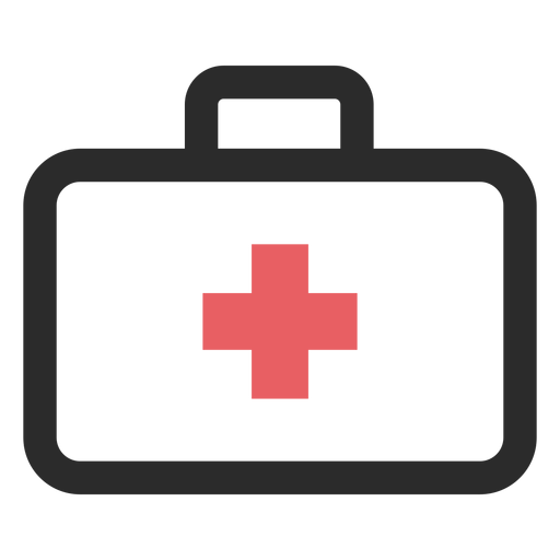 Medizinisches Koffer farbiges Strichsymbol PNG-Design