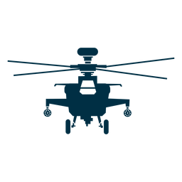 Silhueta de vista frontal do helicóptero militar Desenho PNG