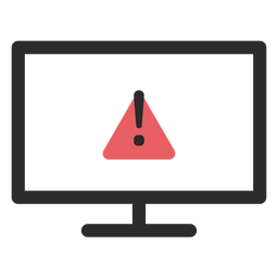 Monitor Warning Colored Stroke Icon PNG & SVG Design For T-Shirts