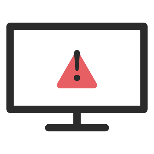 Monitor warning colored stroke icon PNG Design