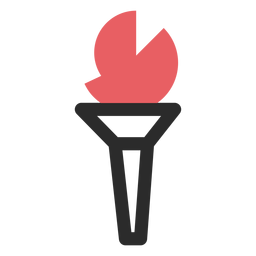 Ícone de traço colorido de tocha Desenho PNG