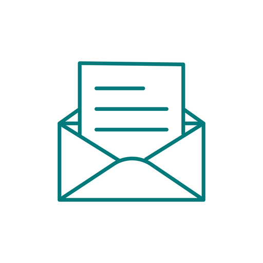 Icono de trazo de correo abierto Diseño PNG