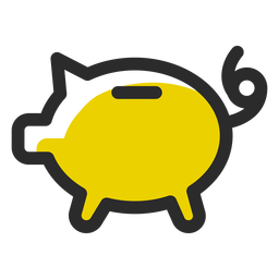 Pig money box colored stroke Pig money box colored stroke