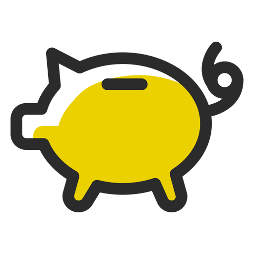 Pig money box colored stroke PNG Design