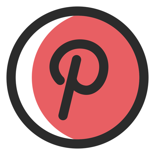Icono de trazo de color de Pinterest Diseño PNG