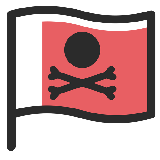 ?cone de tra?o colorido da bandeira pirata Desenho PNG