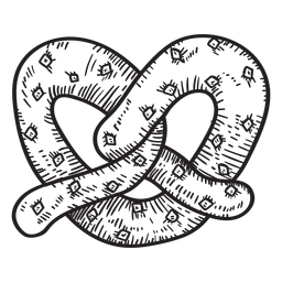 Dibujado a mano pretzel Diseño PNG