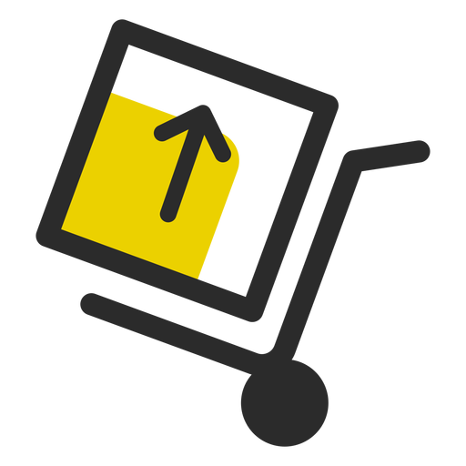 Push cart with box icon PNG Design