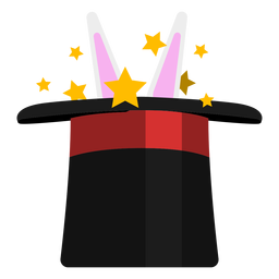 Conejo en el icono de sombrero de mago Conejo en el icono de sombrero de mago