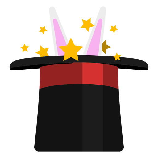 Conejo en icono de sombrero de mago Diseño PNG