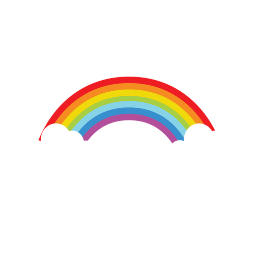 Elemento de arco iris en las nubes Diseño PNG