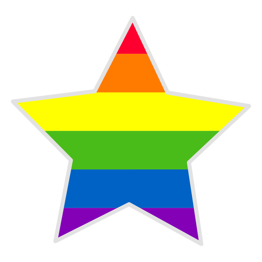Rainbow star element PNG Design