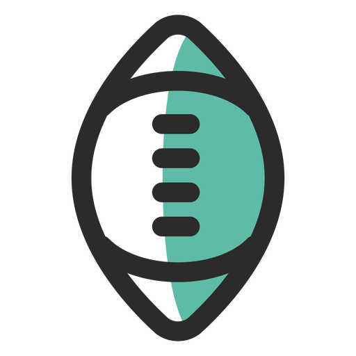 Rugbyball farbiges Strichsymbol PNG-Design