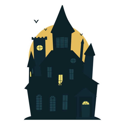 Scary halloween haunted house PNG Design