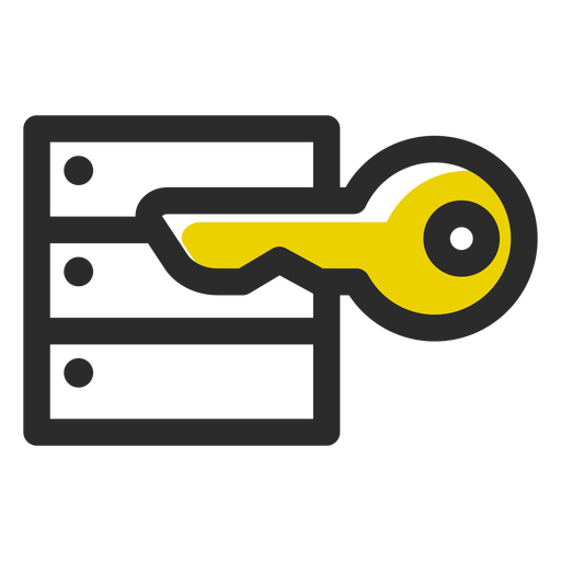 Security key colored stroke icon PNG Design