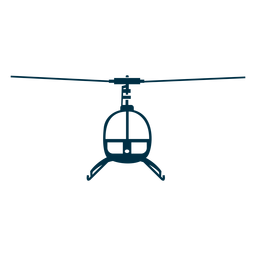 Single seat helicopter front silhouette PNG Design