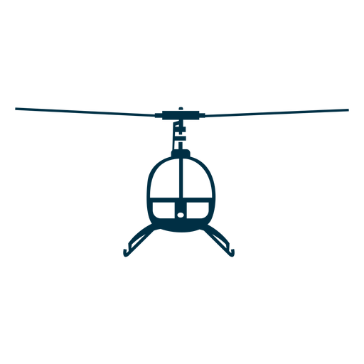 Einsitzige Hubschrauber-Front-Silhouette PNG-Design