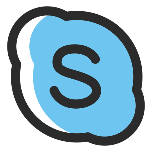 Skype farbiges Strichsymbol PNG-Design