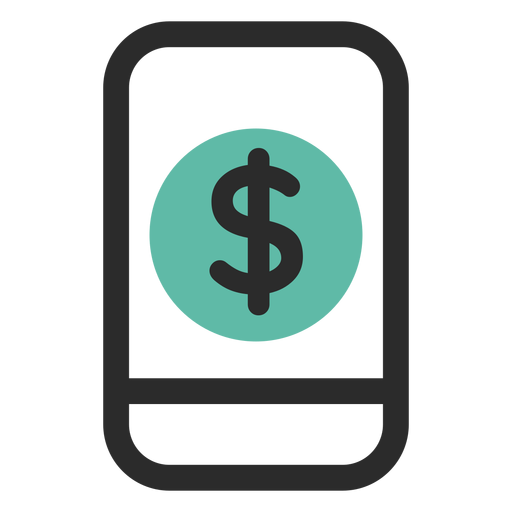Smartphone mobile banking icon PNG Design