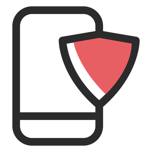 Farbiges Strichsymbol der Smartphone-Sicherheit PNG-Design