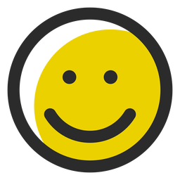Smile colored stroke emoticon PNG Design
