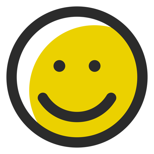 Emoticon de trazo de color de sonrisa - Descargar PNG/SVG transparente
