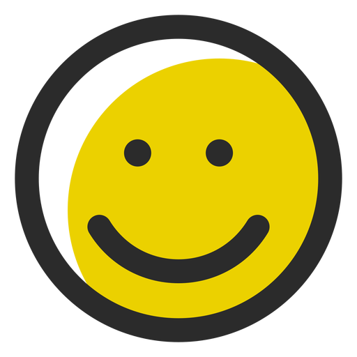 Emoticon de trazo de color de sonrisa Diseño PNG
