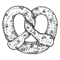Dibujado a mano pretzel suave Diseño PNG