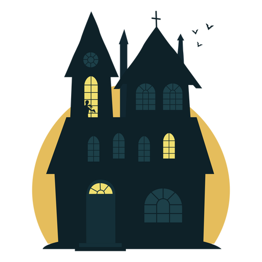 Espeluznante casa embrujada de halloween Diseño PNG