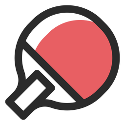 Golpe de color de bate de tenis de mesa Diseño PNG