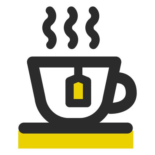 Tea cup colored stroke icon PNG Design